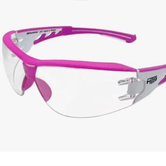 LIKE NEW Pickleball protective sports glasses - pink frame clear lenses - Picture 1 of 11